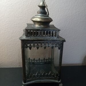 UNIQUE 12"x6" Moroccan Metal Candle Lantern in Moorish Square Design From Mosaik